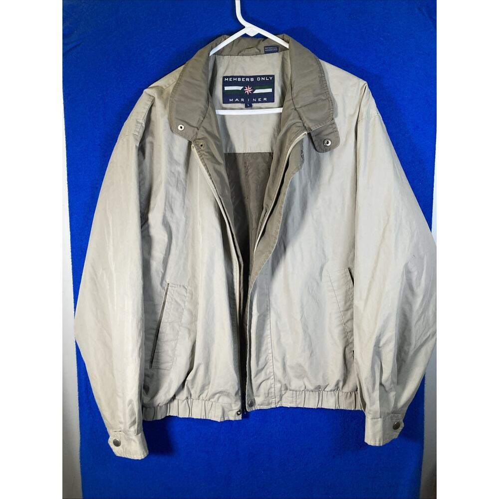 Vintage Members Only Mariner Jacket Mens Large Tan Beige Windbreaker Zip Up NWOT - Picture 15 of 16